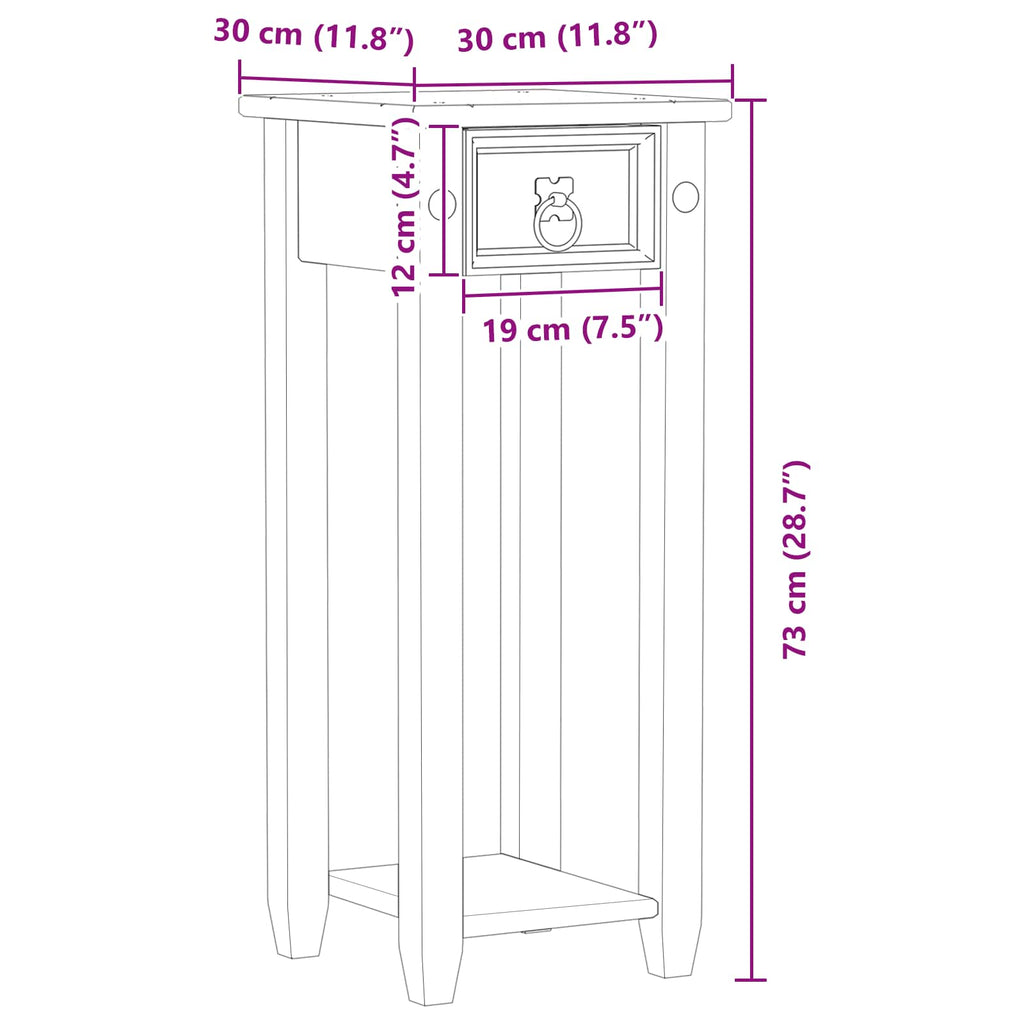 Supporto per piante Bianco 30 x 30 x 73 cm Pino massello
