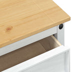 Tavolo Consolle Bianco 73 x 35 x 73 cm Pino massello