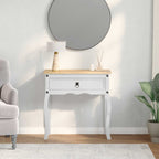 Tavolo Consolle Bianco 73 x 35 x 73 cm Pino massello
