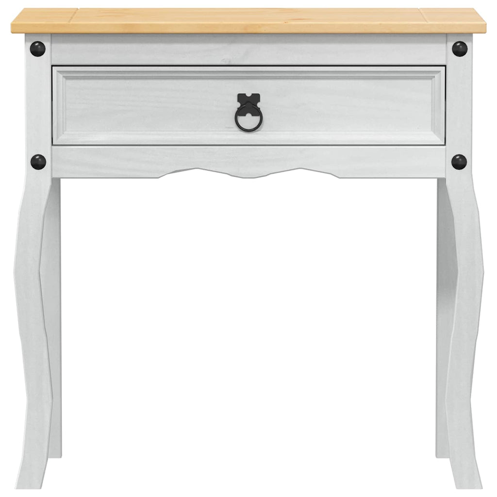Tavolo Consolle Bianco 73 x 35 x 73 cm Pino massello