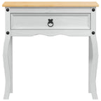 Tavolo Consolle Bianco 73 x 35 x 73 cm Pino massello
