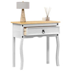 Tavolo Consolle Bianco 73 x 35 x 73 cm Pino massello