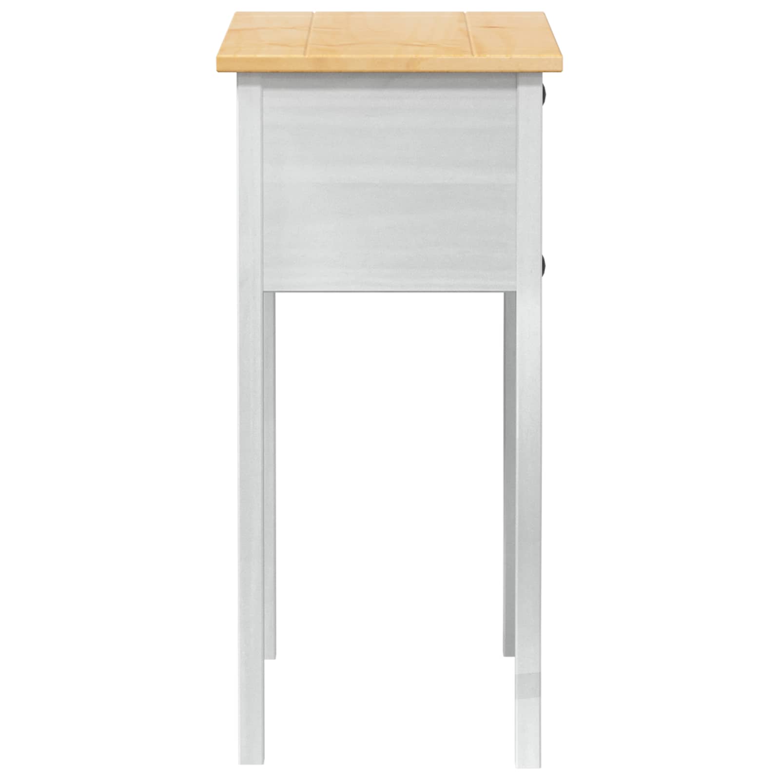 Tavolo Consolle Bianco 73 x 35 x 73 cm Pino massello