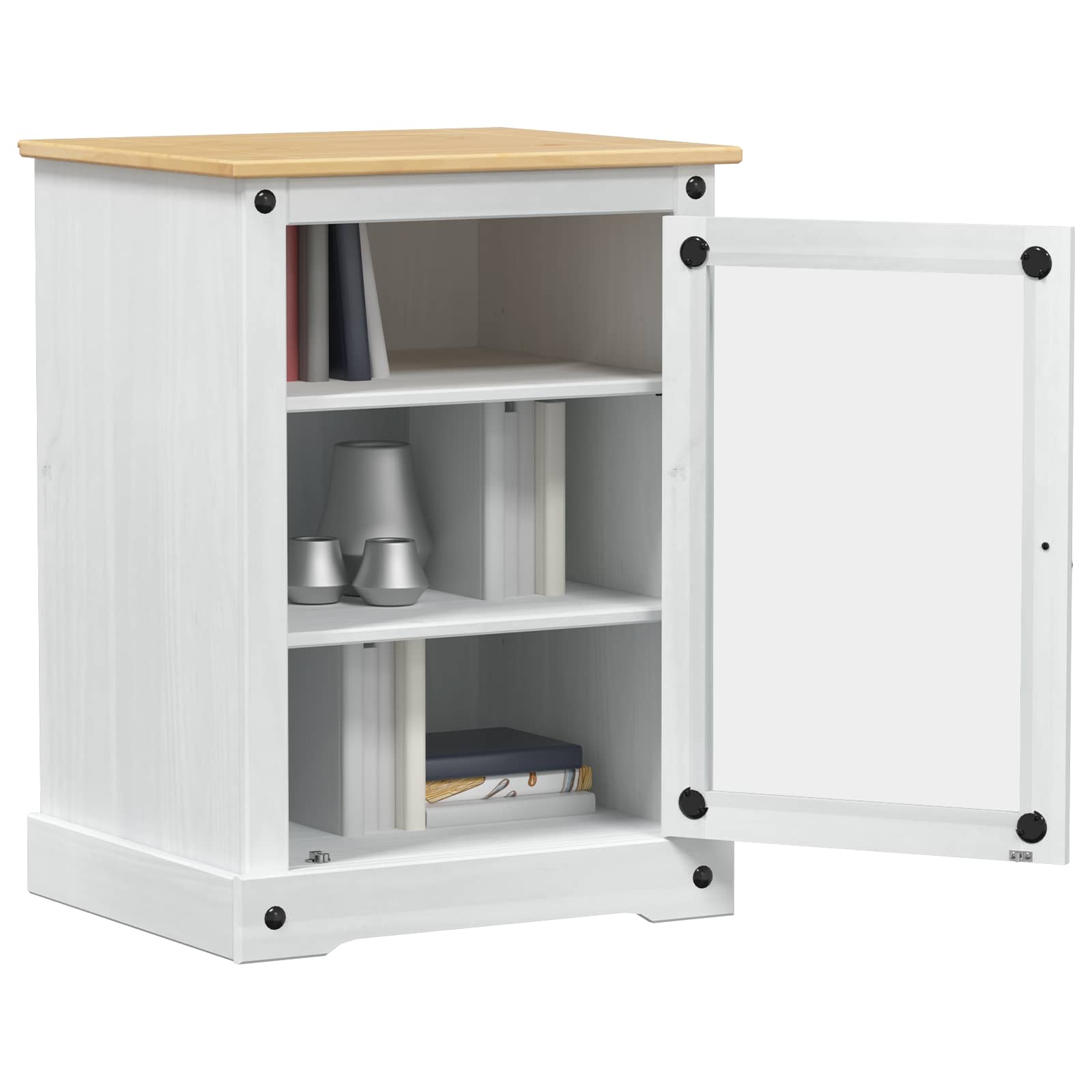 Mobile HiFi Bianco 60 x 50 x 82 cm Pino massello