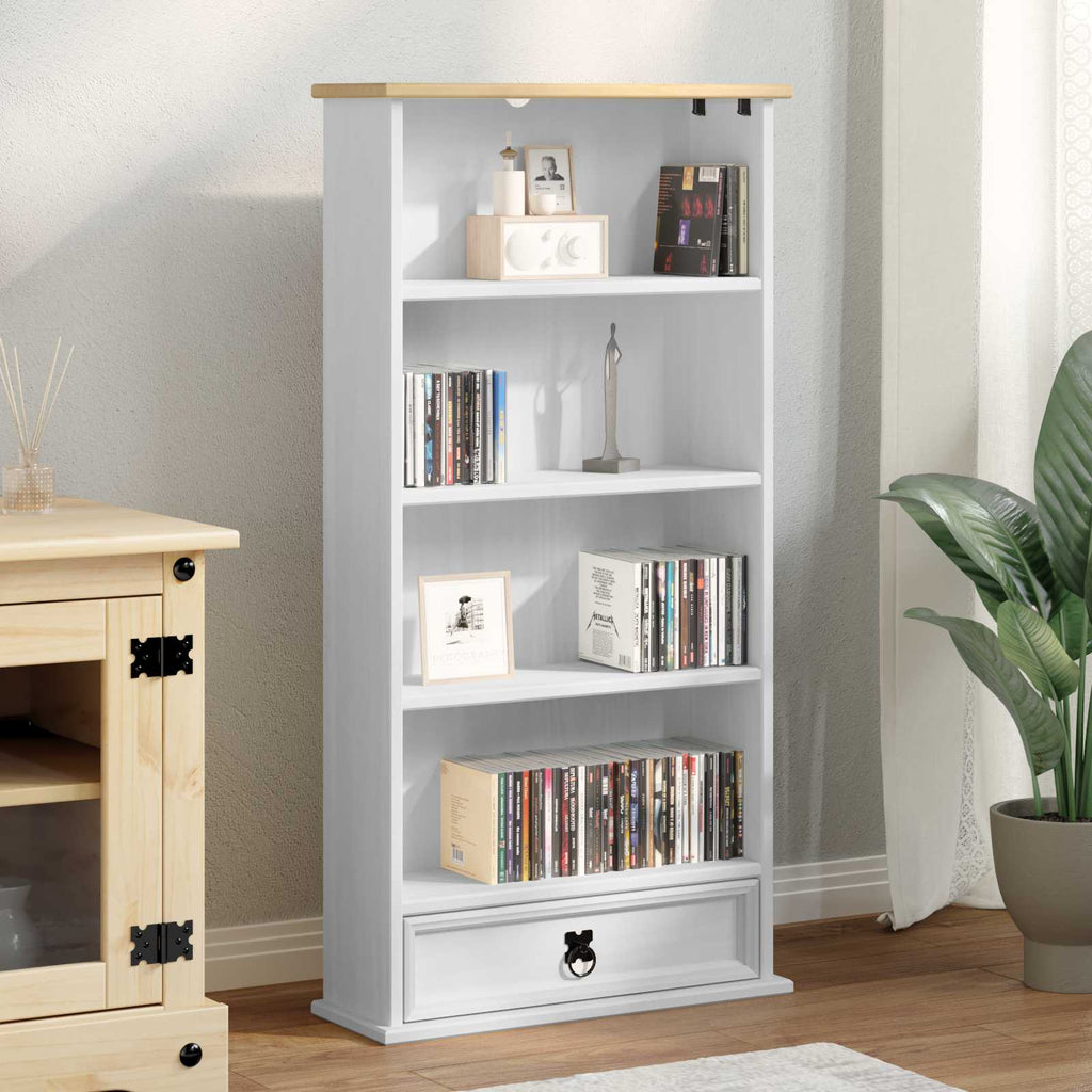 Mobile per CD Bianco 52 x 17.5 x 103 cm Pino massello