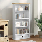 Mobile per CD Bianco 52 x 17.5 x 103 cm Pino massello