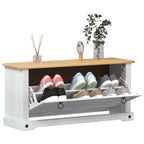 Mobile per scarpe Corona Bianco 99 x 32 x 49 cm Pino massello