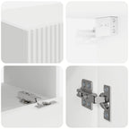 Set di Mobiletto da TV a Parete 4 pcs Bianco Legno multistrato