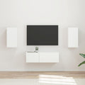 Set di Mobiletto da TV a Parete 4 pcs Bianco Legno multistrato