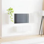 Set di Mobiletto da TV a Parete 4 pcs Bianco Legno multistrato