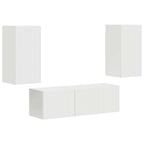 Set di Mobiletto da TV a Parete 4 pcs Bianco Legno multistrato