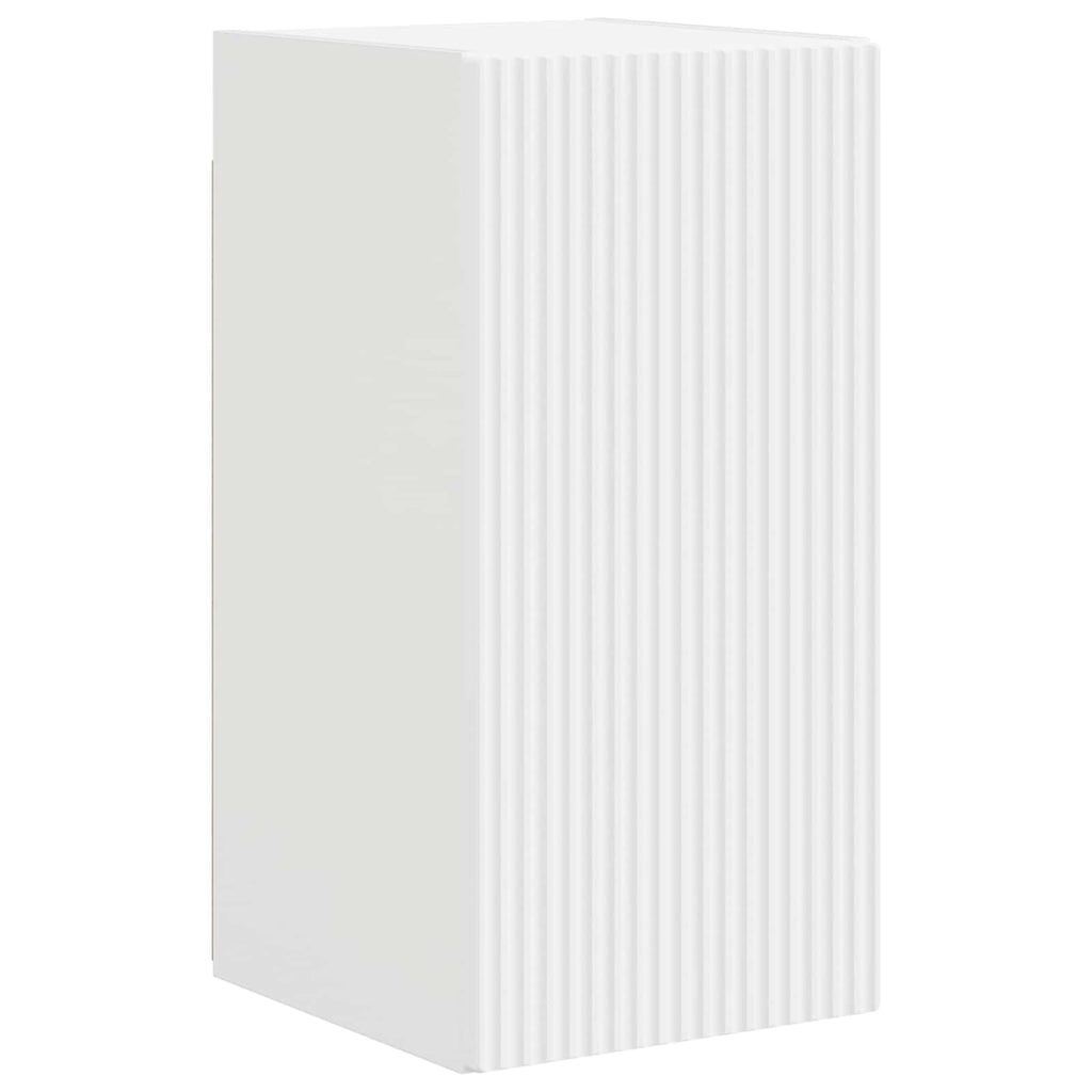 Set di Mobiletto da TV a Parete 4 pcs Bianco Legno multistrato