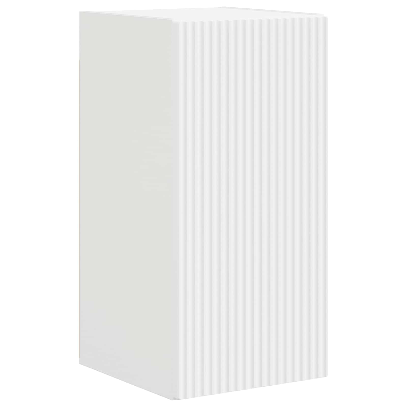 Set di Mobiletto da TV a Parete 4 pcs Bianco Legno multistrato