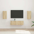 Set di Mobiletto da TV a Parete 4 pcs Rovere Sonoma