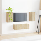 Set di Mobiletto da TV a Parete 4 pcs Rovere Sonoma