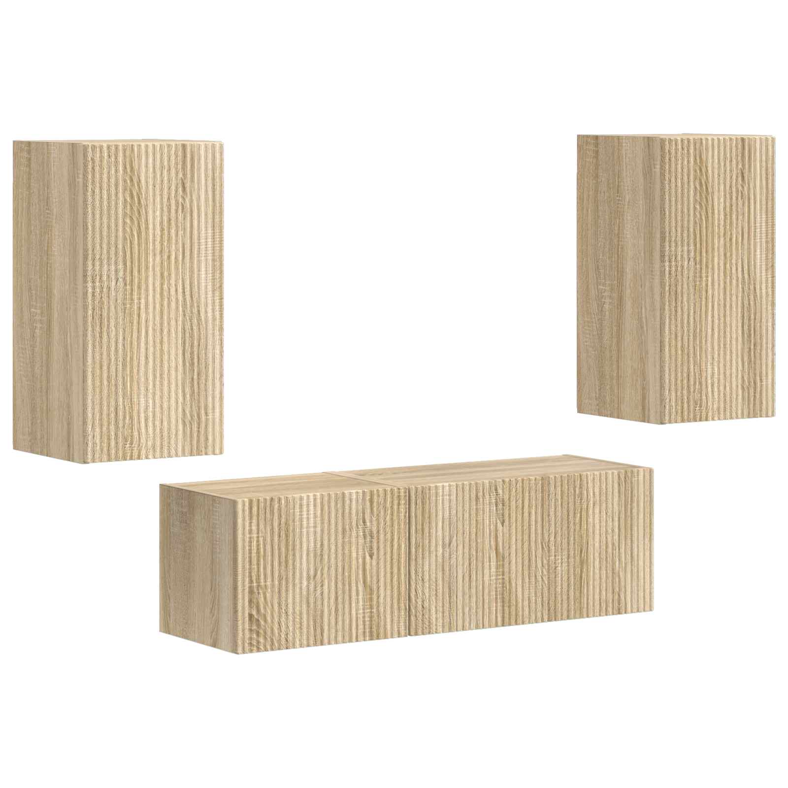 Set di Mobiletto da TV a Parete 4 pcs Rovere Sonoma