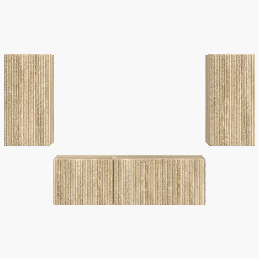 Set di Mobiletto da TV a Parete 4 pcs Rovere Sonoma