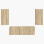 Set di Mobiletto da TV a Parete 4 pcs Rovere Sonoma