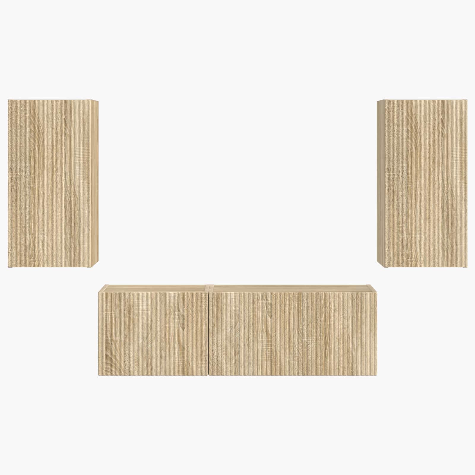Set di Mobiletto da TV a Parete 4 pcs Rovere Sonoma