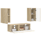 Set di Mobiletto da TV a Parete 4 pcs Rovere Sonoma