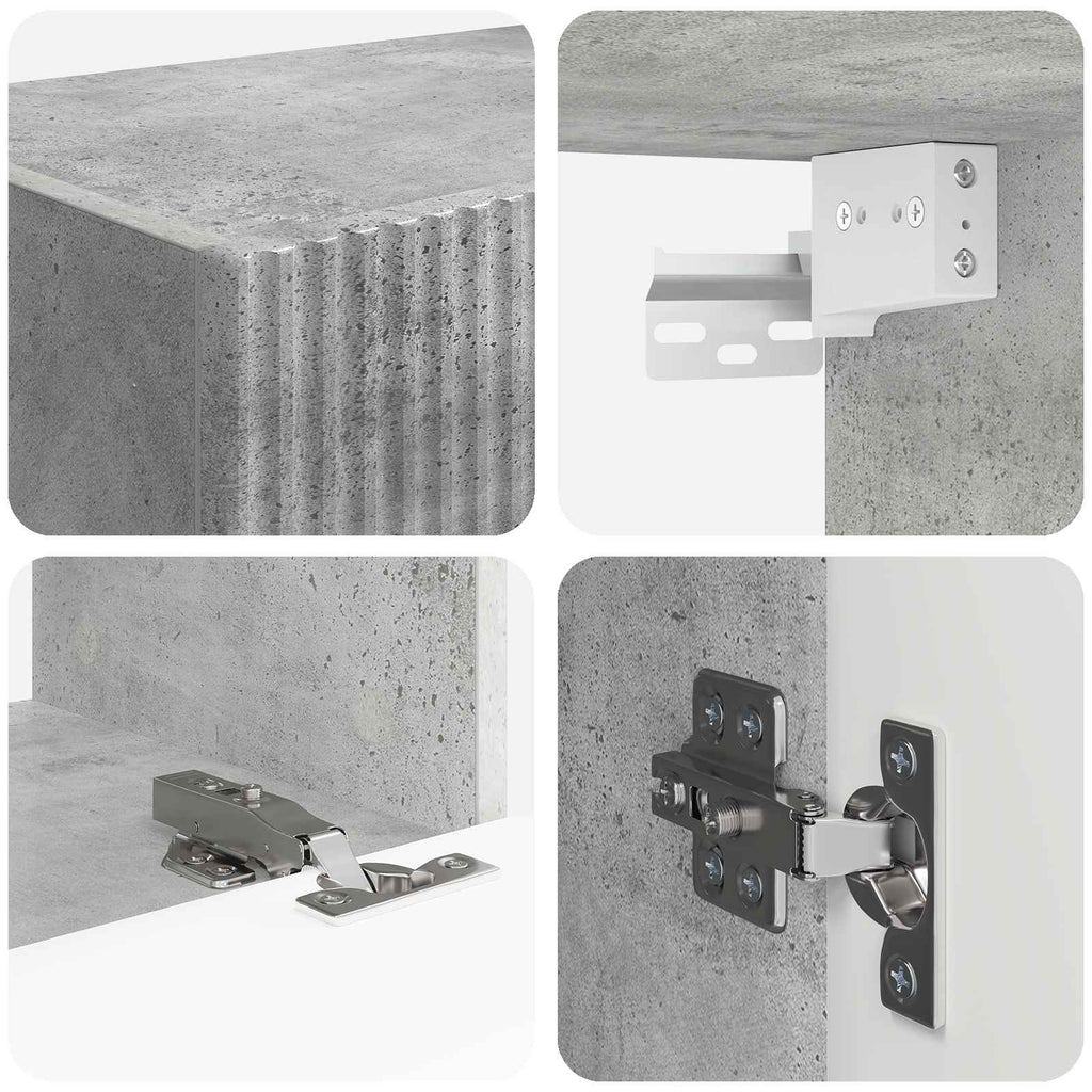 Set di Mobiletto da TV a Parete 4 pcs Grigio cemento