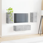 Set di Mobiletto da TV a Parete 4 pcs Grigio cemento