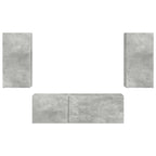 Set di Mobiletto da TV a Parete 4 pcs Grigio cemento