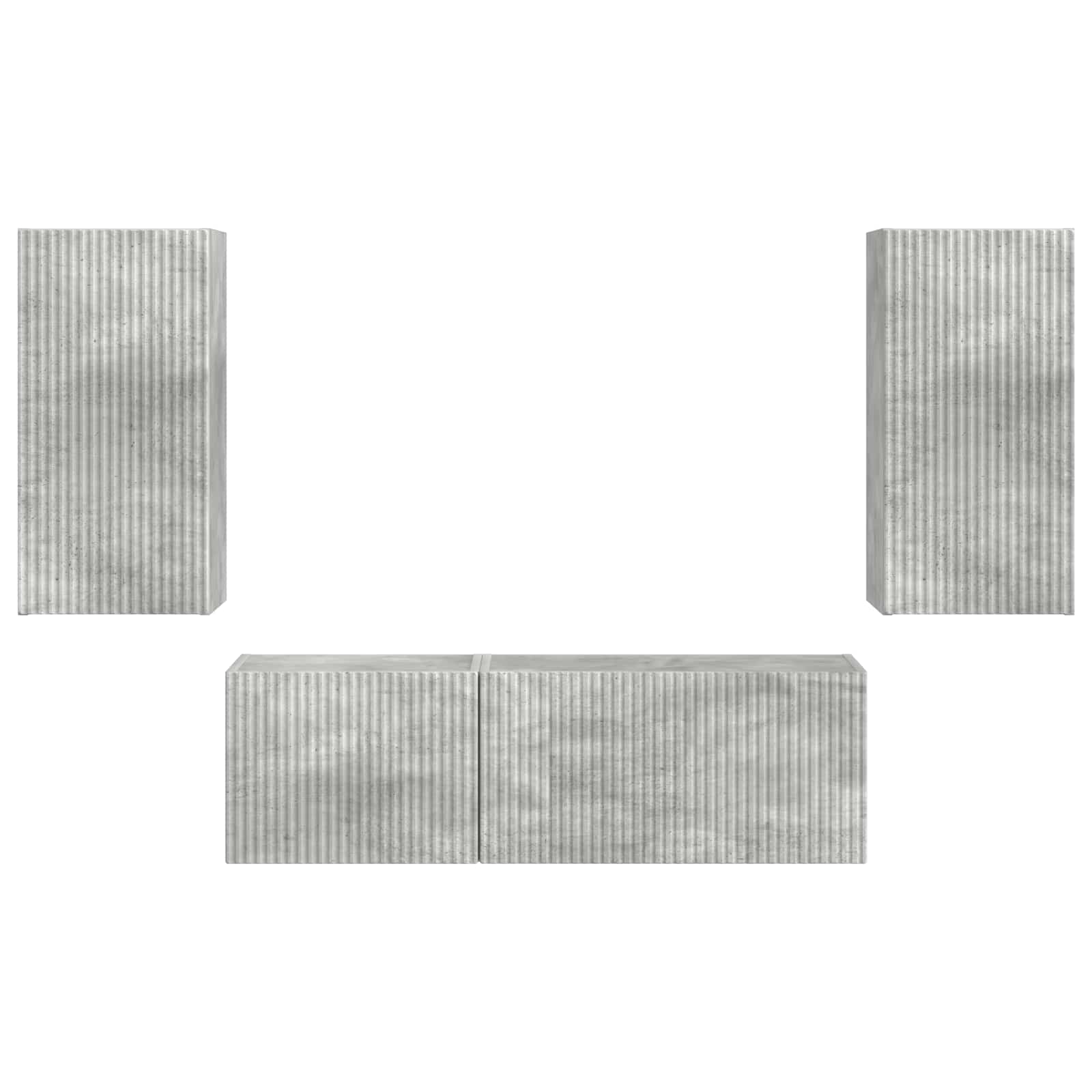 Set di Mobiletto da TV a Parete 4 pcs Grigio cemento