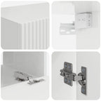 Set di Mobiletto da TV a Parete 4 pcs Bianco Lucido
