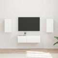 Set di Mobiletto da TV a Parete 4 pcs Bianco Lucido