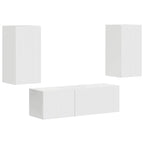 Set di Mobiletto da TV a Parete 4 pcs Bianco Lucido