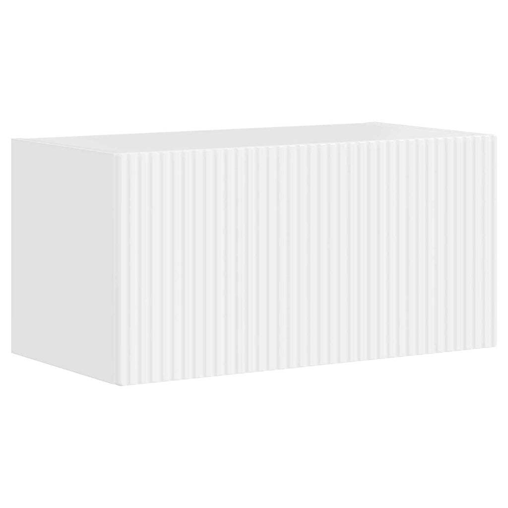 Set di Mobiletto da TV a Parete 4 pcs Bianco Lucido