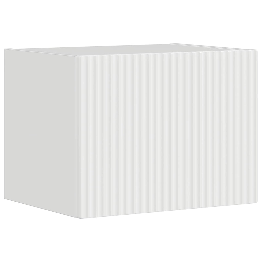 Set di Mobiletto da TV a Parete 4 pcs Bianco Lucido
