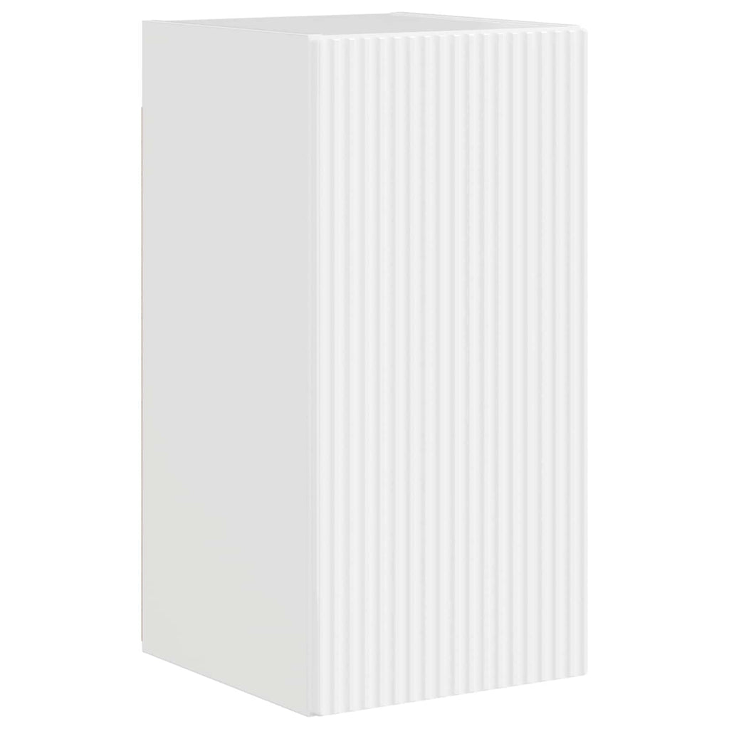 Set di Mobiletto da TV a Parete 4 pcs Bianco Lucido