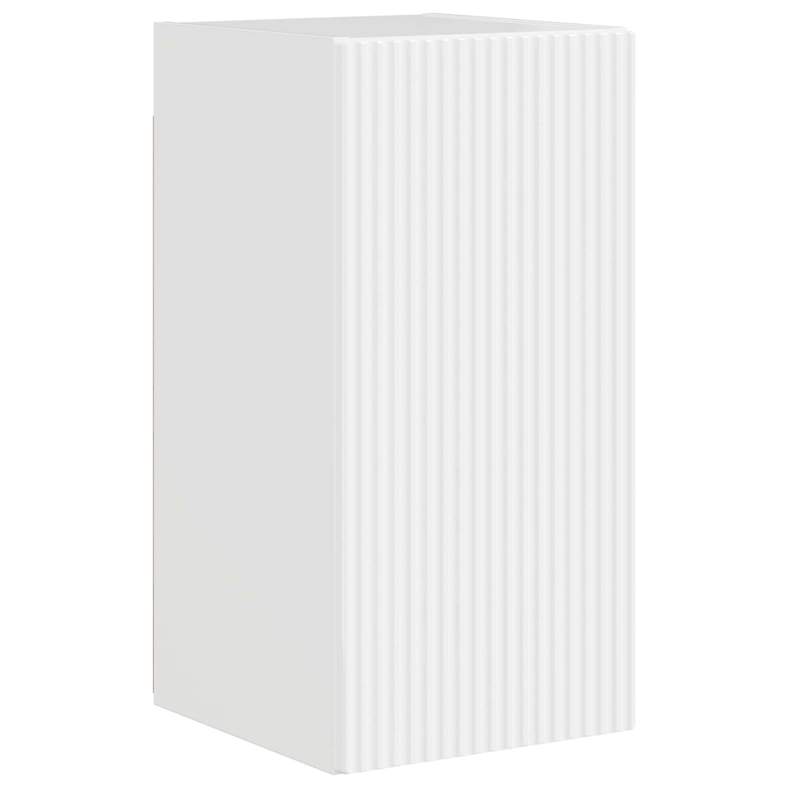 Set di Mobiletto da TV a Parete 4 pcs Bianco Lucido