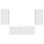 Set di Mobiletto da TV a Parete 4 pcs Bianco Lucido