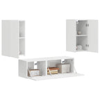 Set di Mobiletto da TV a Parete 4 pcs Bianco Lucido