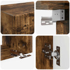 Set di Mobiletto da TV a Parete 4 pcs Rovere fumé