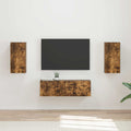 Set di Mobiletto da TV a Parete 4 pcs Rovere fumé
