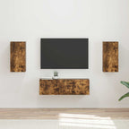 Set di Mobiletto da TV a Parete 4 pcs Rovere fumé