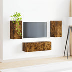 Set di Mobiletto da TV a Parete 4 pcs Rovere fumé