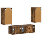 Set di Mobiletto da TV a Parete 4 pcs Rovere fumé