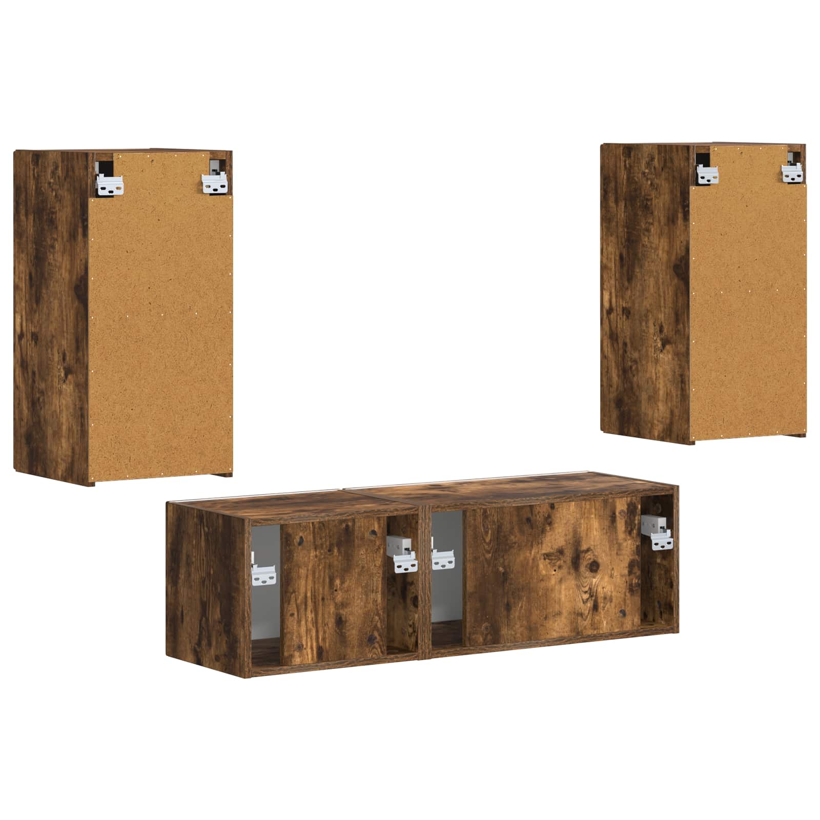 Set di Mobiletto da TV a Parete 4 pcs Rovere fumé
