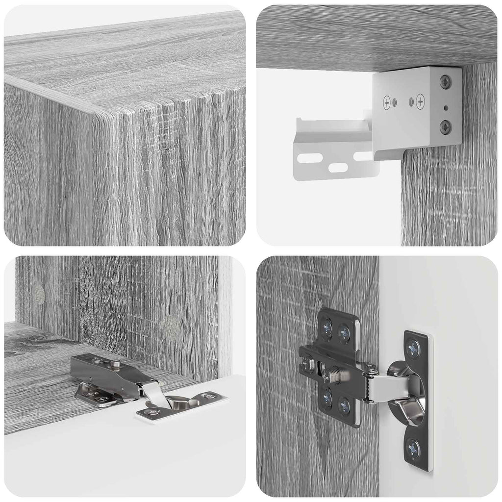 Set di Mobiletto da TV a Parete 4 pcs Grigio Sonoma
