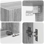 Set di Mobiletto da TV a Parete 4 pcs Grigio Sonoma