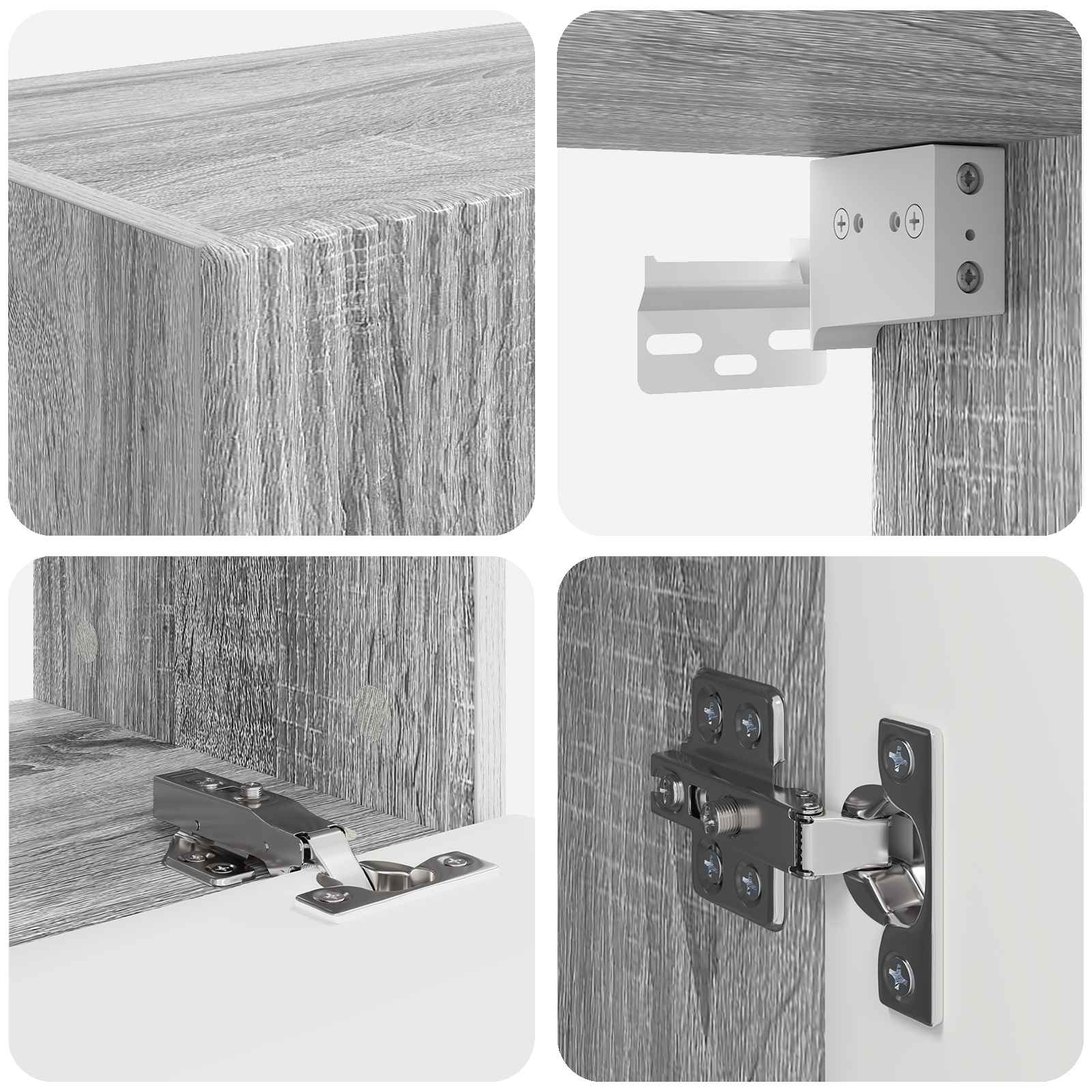 Set di Mobiletto da TV a Parete 4 pcs Grigio Sonoma