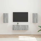 Set di Mobiletto da TV a Parete 4 pcs Grigio Sonoma