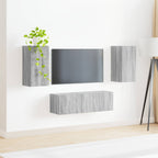 Set di Mobiletto da TV a Parete 4 pcs Grigio Sonoma