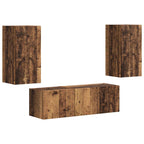 Set di Mobiletto da TV a Parete 4 pcs Legno vecchio