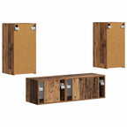 Set di Mobiletto da TV a Parete 4 pcs Legno vecchio